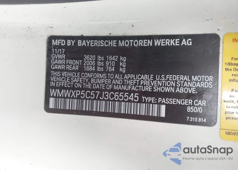 2018 Mini Hardtop Cooper/Oxford Edition z USA, uszkodzony, nr VIN WMWXP5C57J3C65545